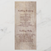 メイソンジャールブルゴーニュ花素朴結婚式 プログラム (裏面)