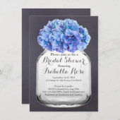 メイソンジャールブルーアジサイブライダルシャワーアジサイ7 招待状 (正面/裏面)