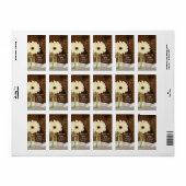 メイソンジャールホワイトデイジーカントリーウェディングサンキュー ラベル (フルシート)