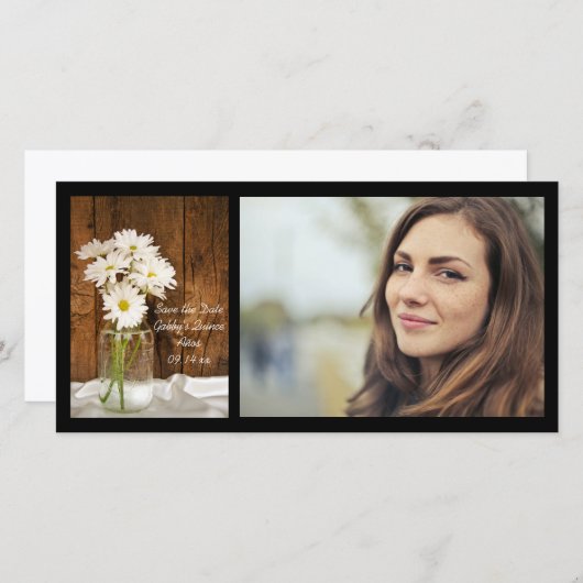 メイソンジャールホワイトデイジークインセアニラ日付を保存 セーブザデート (正面/裏面)