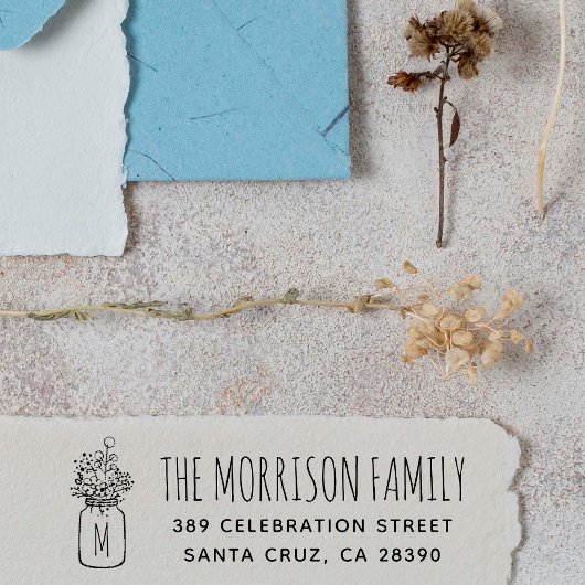 メイソンジャールモノグラムファミリー名差出人住所 セルフインキングスタンプ