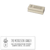 メイソンジャールモノグラムファミリー名差出人住所 ラバースタンプ (押印)