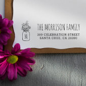 メイソンジャールモノグラムファミリー名差出人住所 ラバースタンプ