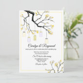 メイソンジャーンオンフラワーツリー結婚式招待状 招待状 (スタンド正面)