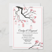 メイソンジャーンオンフラワーツリー結婚式招待状 招待状 (正面)
