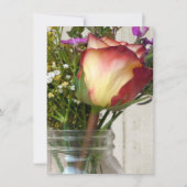 メイソンジャー付き/バラ/ワイルドフラワーガールベビーシャワー 招待状 (裏面)