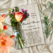 メイソンジャー付き/バラ/ワイルドフラワーズブライダルシャワー招待状 招待状