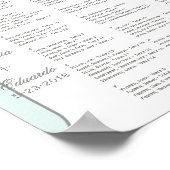 メイソンジャー結婚式招待状パステルフローラホワイト ポスター (角)