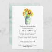 メイソンジャー | ひまわり カントリー ラスティック ブライダルシャワー 招待状 (正面/裏面)