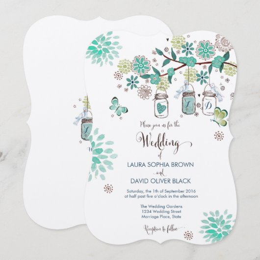 メイソンジャー ウェディング 招待状 | ウェディング 招待状 (正面/裏面)