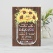 メイソンジャー カントリー シックな性別発表 向日葵 招待状 (スタンド正面)