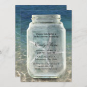 メイソンジャー&スターフィッシュサマービーチブライダルシャワー 招待状 (正面/裏面)