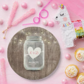 メイソンジャー&ストリングライツバ素朴ンウッド結婚ズ ペーパープレート (パーティー)