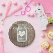 メイソンジャー&ストリングライツバ素朴ンウッド結婚ズ ペーパープレート (パーティー)