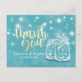 メイソンジャー ストリングライト 花 ウェディング サンクス ポストカード