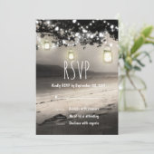 メイソンジャー ストリング ライト エレガント ラスティック ウェディング 招待状 (スタンド正面)