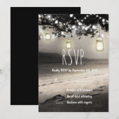 メイソンジャー ストリング ライト エレガント ラスティック ウェディング 招待状 (正面/裏面)