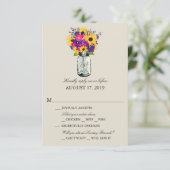 メイソンジャー ダイジーとヒマワリ | 返信お願い 出欠カード (スタンド正面)