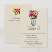 メイソンジャー ダイジーとヒマワリ | 返信 (正面/裏面)