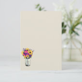 メイソンジャー　デイジーとヒマワリ | エスコートカード 招待状 (スタンド正面)