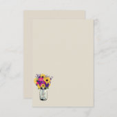 メイソンジャー　デイジーとヒマワリ | エスコートカード 招待状 (正面/裏面)