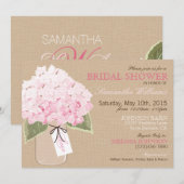 メイソンジャー ハイドランジア ラスティック ブライダルシャワー 招待状 (正面/裏面)