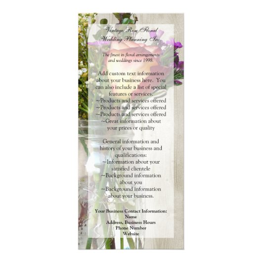 メイソンジャー(バラとワイルドフラワー付き) ラックカード (正面)