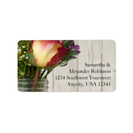 メイソンジャー(バラとワイルドフラワー付き) ラベル