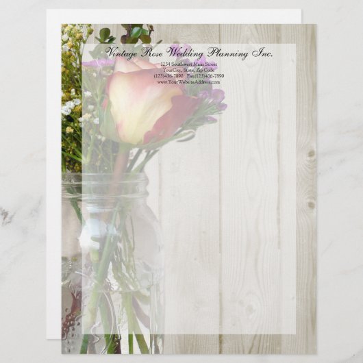 メイソンジャー(バラとワイルドフラワー付き) レターヘッド (正面/裏面)