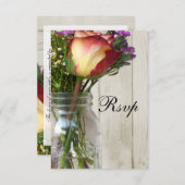 メイソンジャー(バラとワイルドフラワー付き) 出欠カード (正面/裏面)