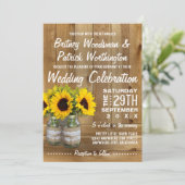 メイソンジャー バルーン ひまわり ウェディング 招待状 (スタンド正面)