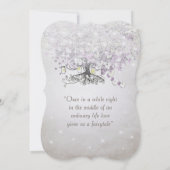 メイソンジャー パープル ラベンダー ハート リーフ ツリー ウェディング 招待状 (裏面)
