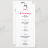 メイソンジャー&ピンクハート結婚式 プログラム (正面/裏面)