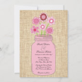 メイソンジャー フラワーズ & バルラップ ウェディング インビテーション (裏面)