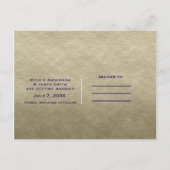 メイソンジャー フラワーズ ラスティック ブルー ゴールド セーブ・ザ・デート 案内ポストカード (裏面)