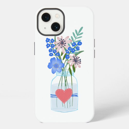 メイソンジャー フローラル iPhoneケース iPhone 13ケース (裏面)