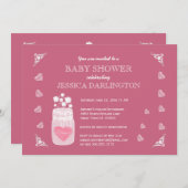 メイソンジャー ブラックボード ラスティック ベイビーシャワー A01E 招待状 (正面/裏面)