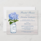 メイソンジャー&ブルーハイドランジアグレーブライダルシャワー 招待状 (裏面)