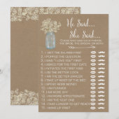 メイソンジャー ベイビーズブレス シャワー 彼が言った 彼女が言った (正面/裏面)