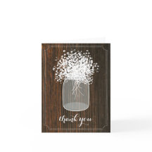 メイソンジャー ベイビーズブレス バーンワッド サンクスカード