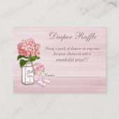 メイソンジャー、ベビーガール、ピンクアジサイおむつラッフル エンクロージャーカード (裏面)
