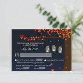 メイソンジャー  ホタルの灯り オークの木 出席お願いします [食事のオプション] 出欠カード (スタンド正面)