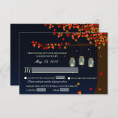 メイソンジャー  ホタルの灯り オークの木 出席お願いします [食事のオプション] 出欠カード (正面/裏面)