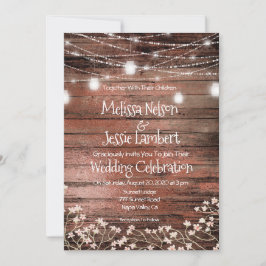 メイソンジャー ライト ベイビーズブレス ラスティック ウェディング 招待状
