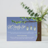 メイソンジャー ライト 樺の木 ギフト レジストリー 情報 カード (スタンド正面)