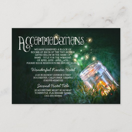 メイソンジャー ライト 虫 ウェディング 宿泊 案内 カード (正面)