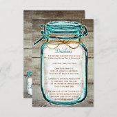 メイソンジャー　ラスティックウッド　ウェディングディレクションズ　封筒 エンクロージャーカード (正面/裏面)