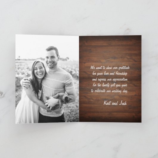 メイソンジャー ラスティック ウェディング サンキューカード (内部)