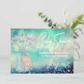 *~* メイソンジャー ラスティック ベイビーブレス ベビーシャワー 招待状 (スタンド正面)