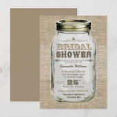 メイソンジャー ラスティック ヴィンテージ風 ブライダルシャワー 招待状 (正面/裏面)